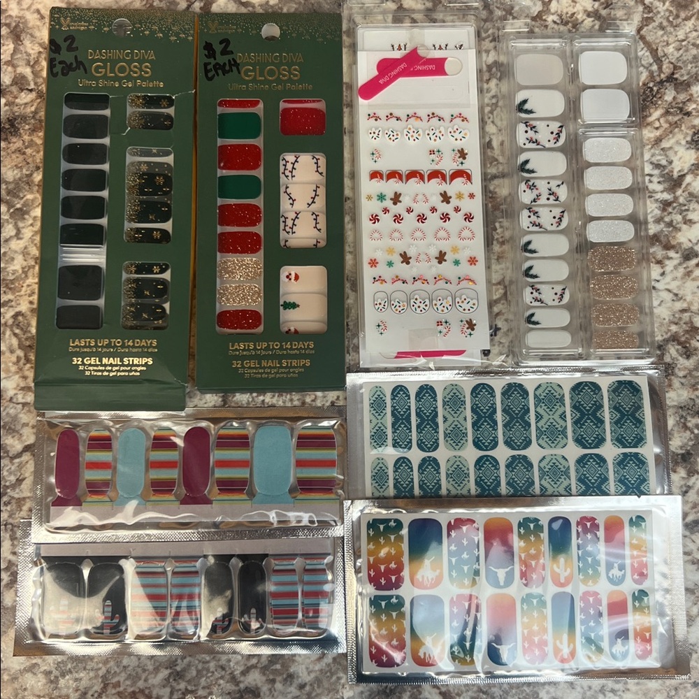 BIG LOT of Gloss Gel Nail Strips Sets